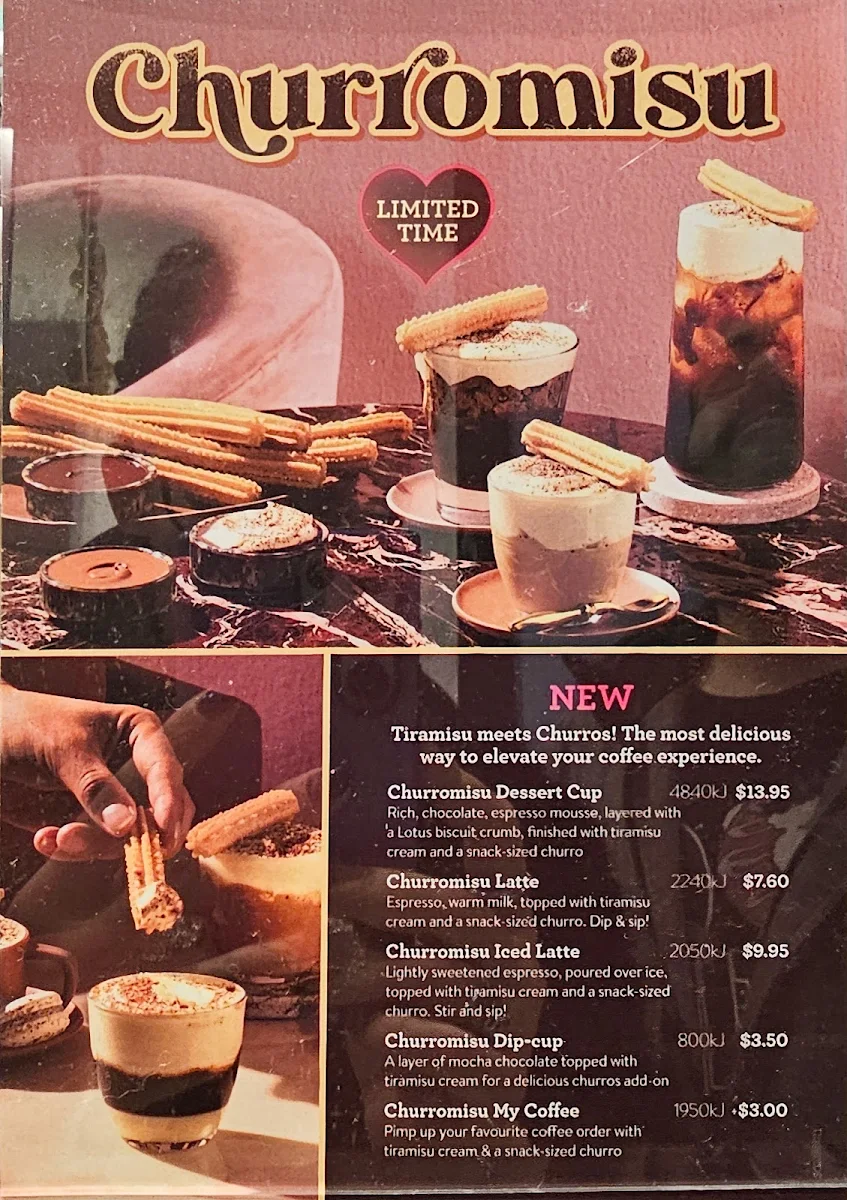Menu, San Churro Carlton