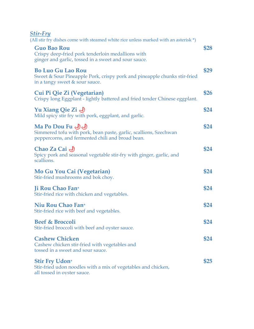 Menu, Mimimi