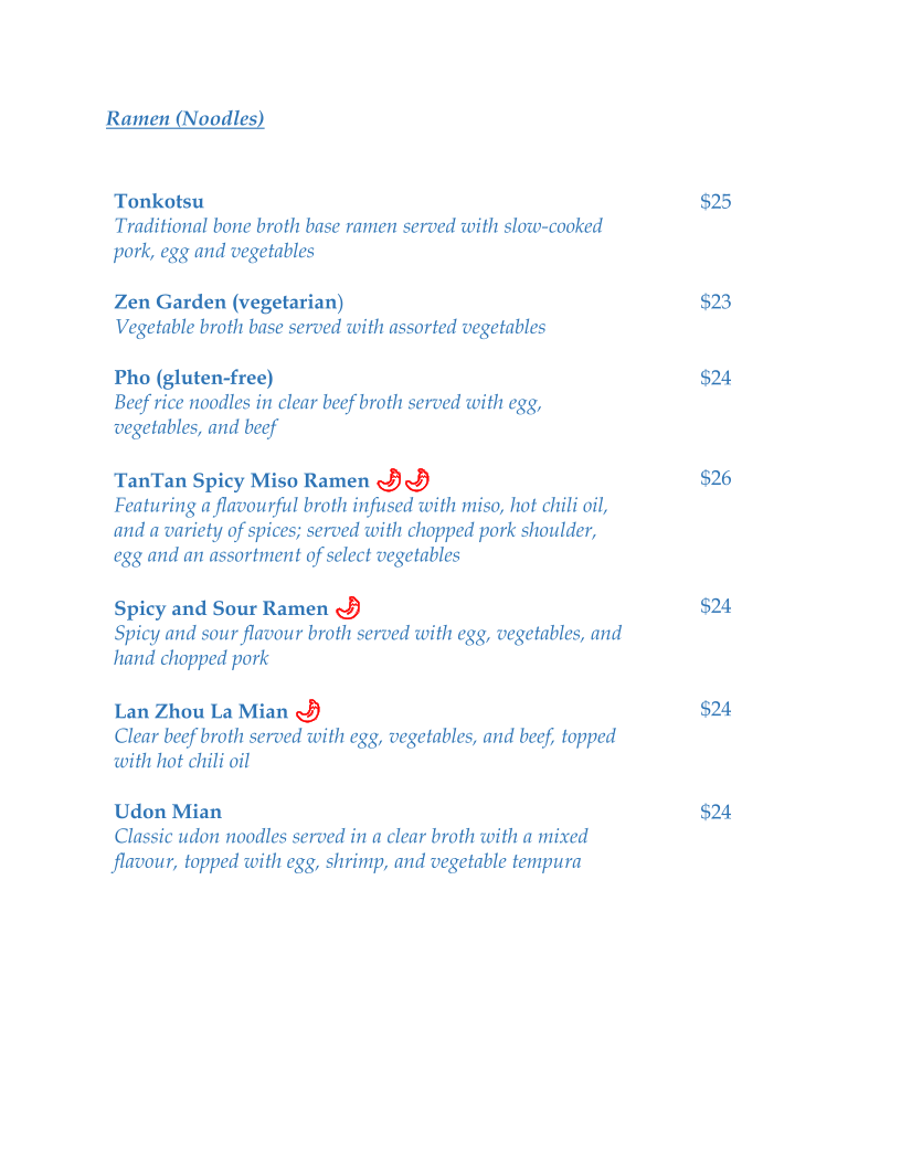 Menu, Mimimi
