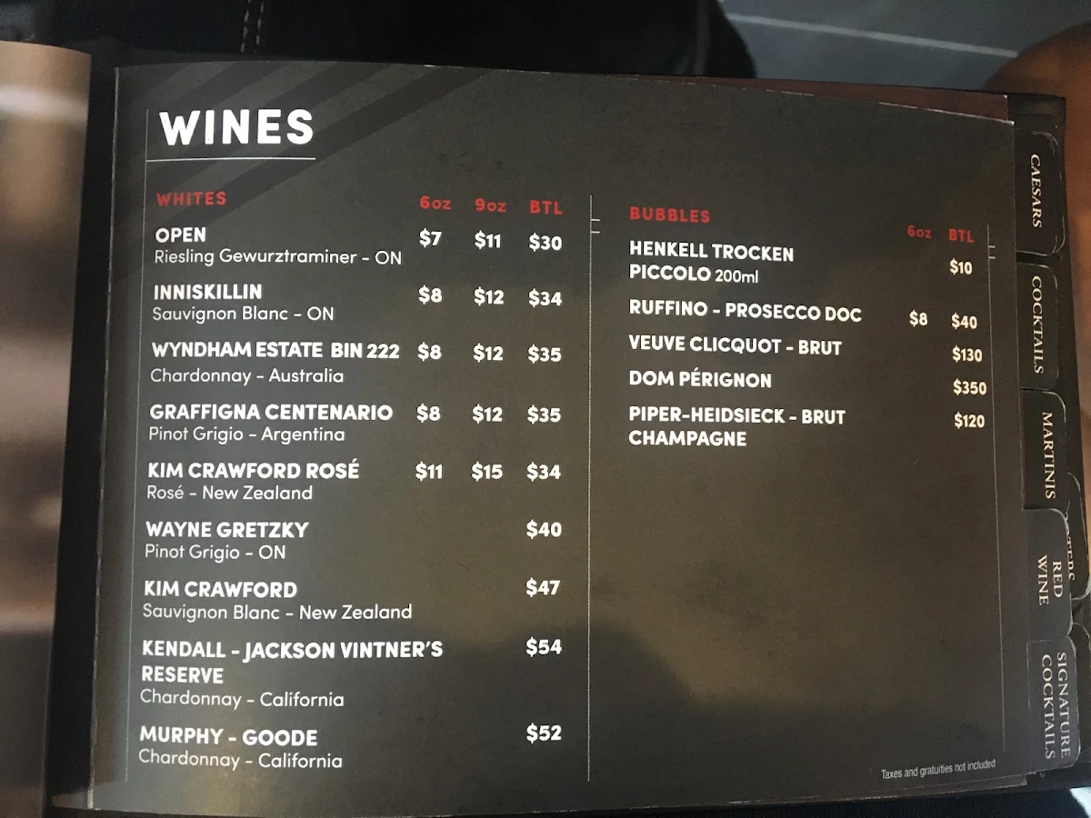 Menu, Match Eatery & Public House - Point Edward