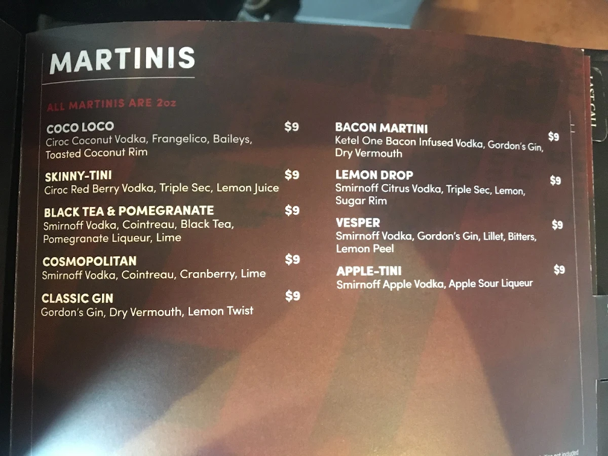 Menu, Match Eatery & Public House - Point Edward