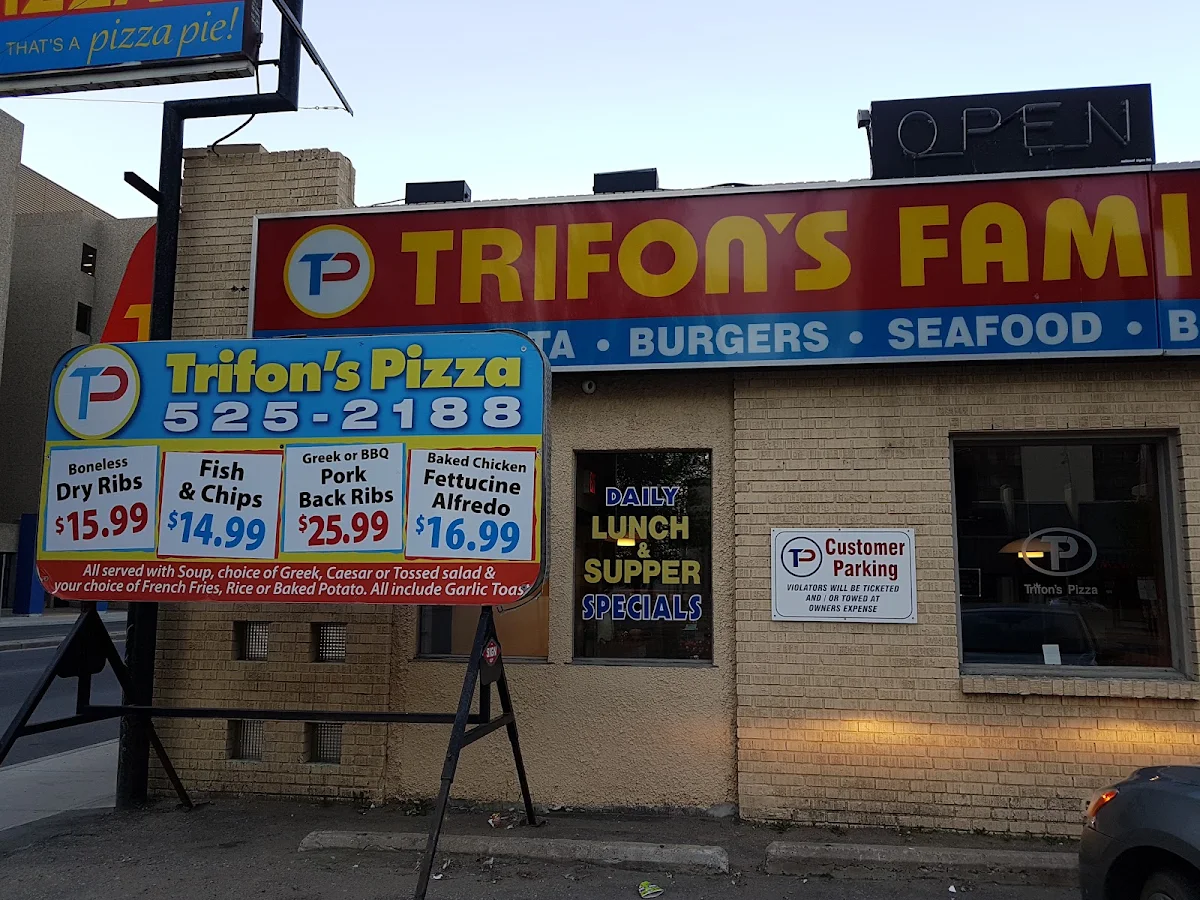 Menu, Trifon's Pizza & Spaghetti House