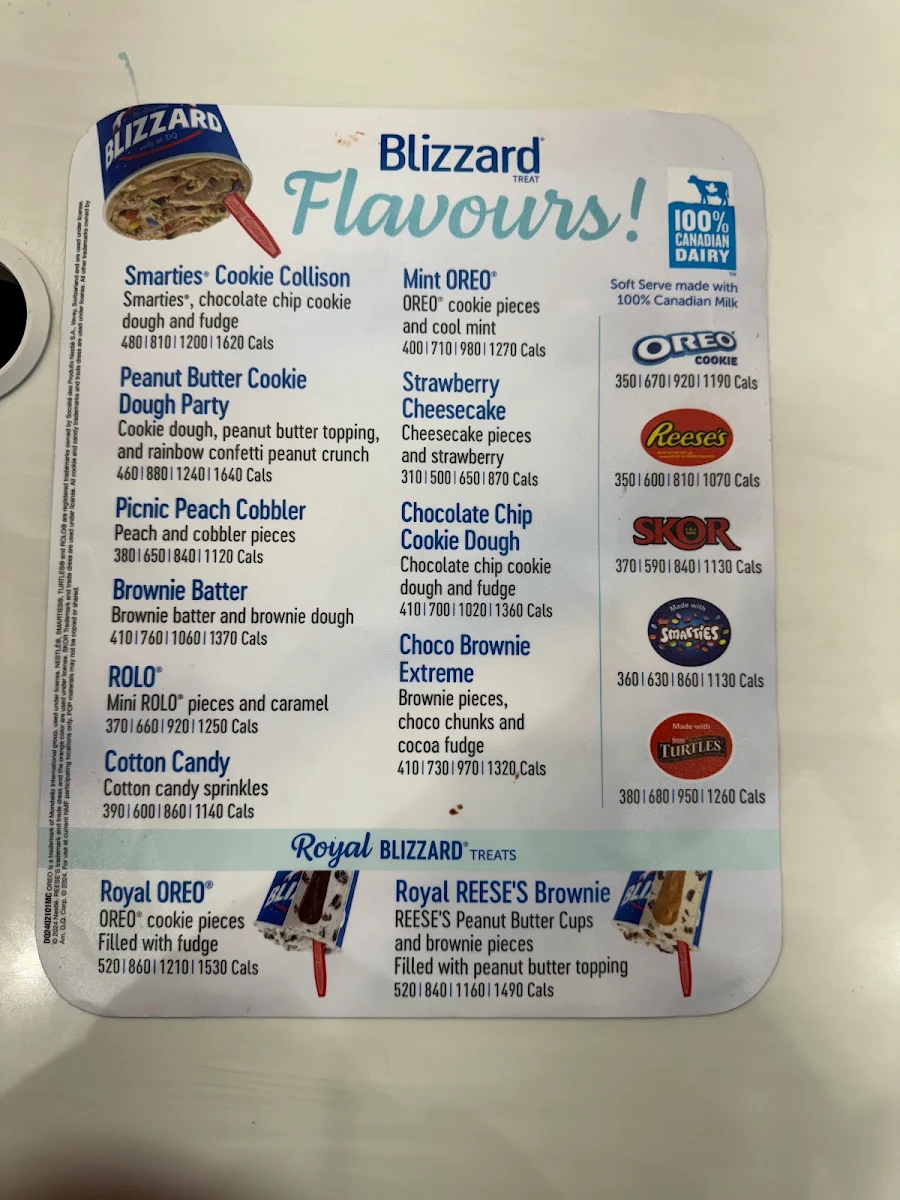 Menu, Dairy Queen Grill & Chill
