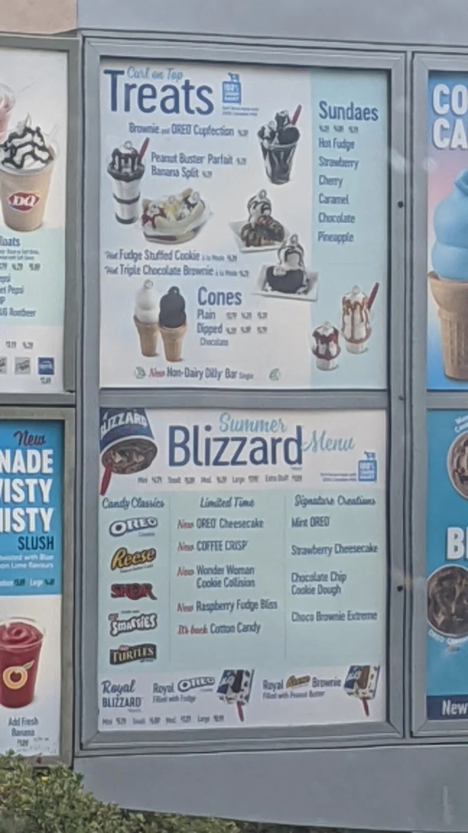 Menu, Dairy Queen Grill & Chill