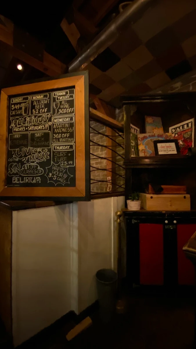 Menu, Vault Restaurant