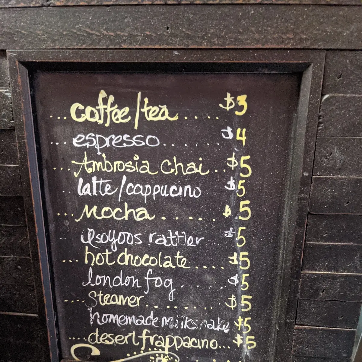 Menu, Ambrosia Family Restaurant