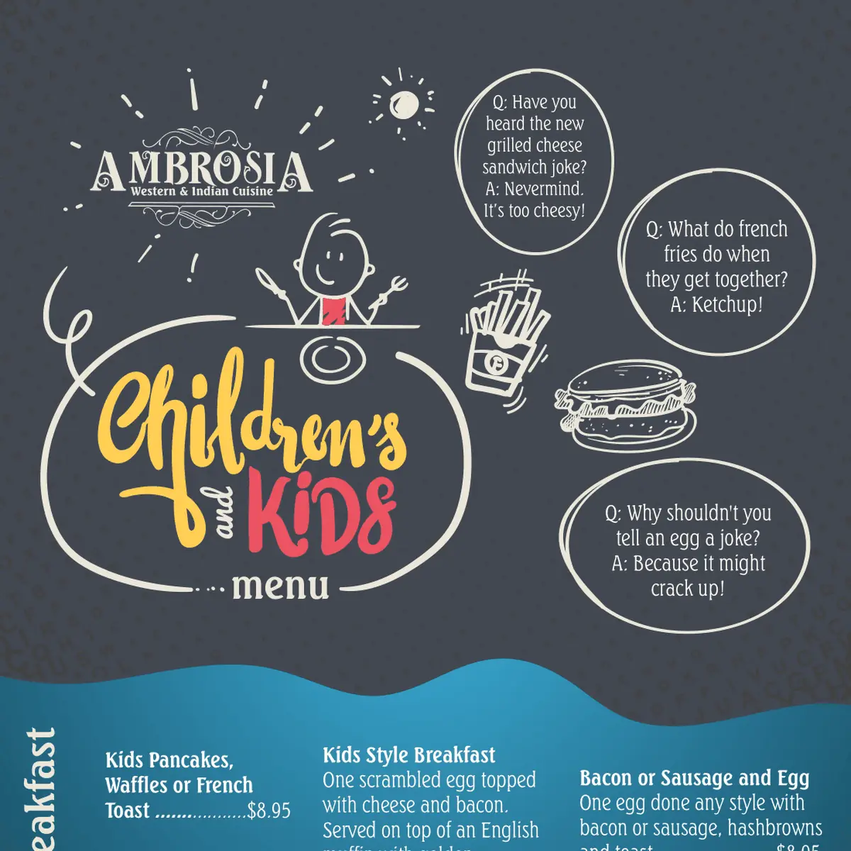 Menu, Ambrosia Family Restaurant