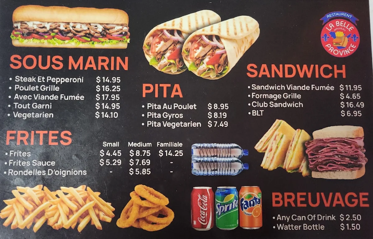 Menu, La Belle Province