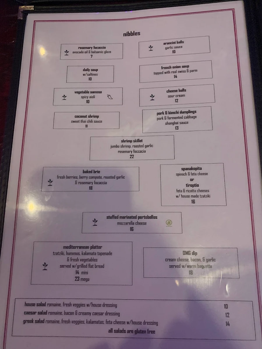 Menu, The Noshery
