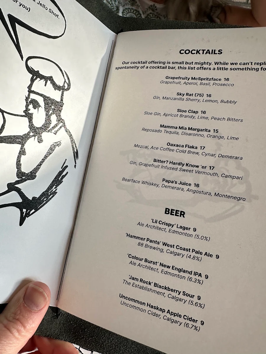 Menu, bella