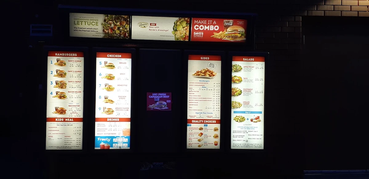 Menu, Wendy's