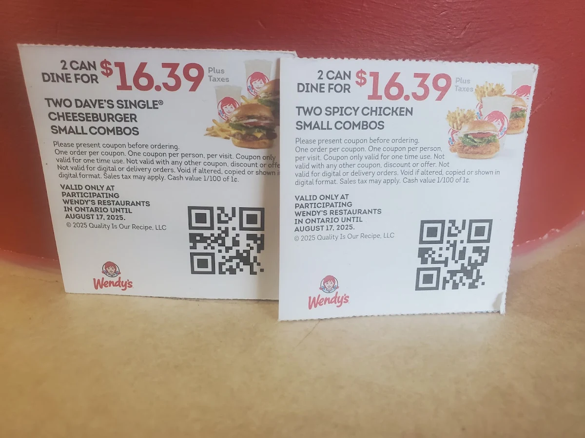 Menu, Wendy's