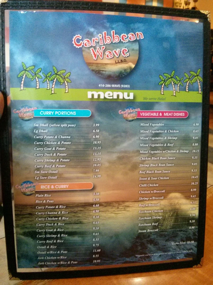 Menu, Caribbean Wave