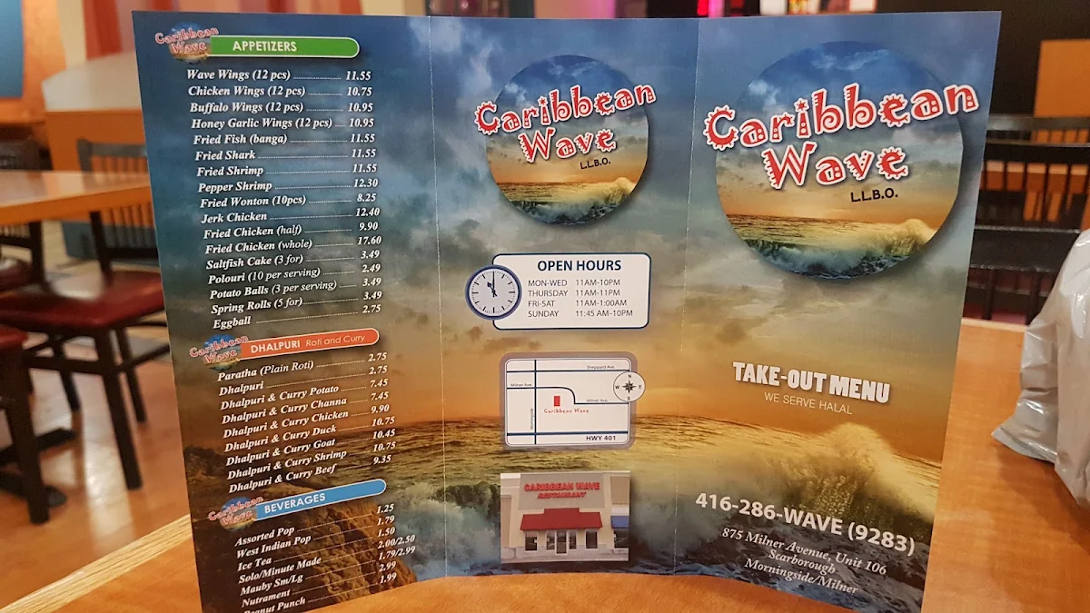 Menu, Caribbean Wave