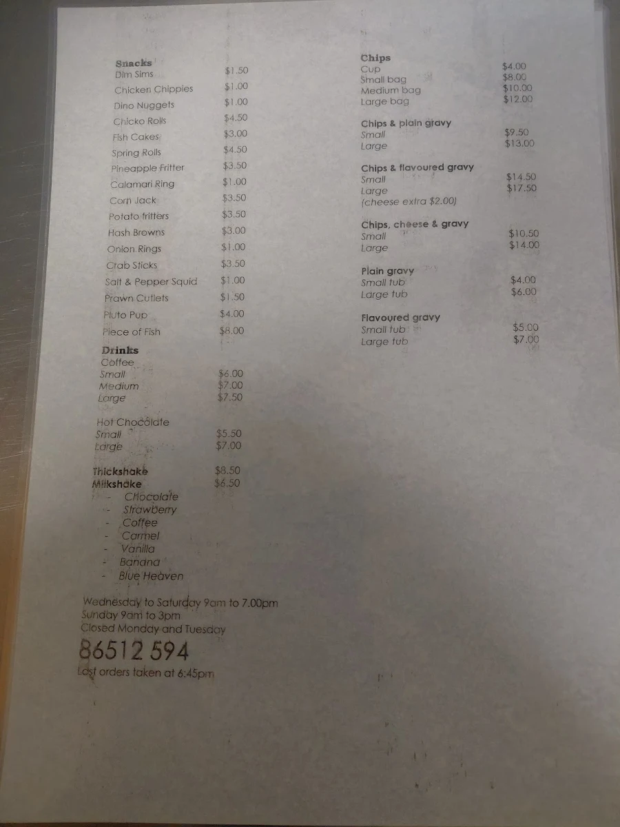 Menu, Peterborough Takeaway