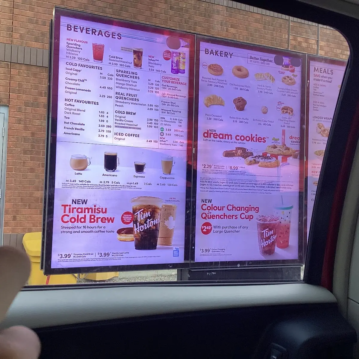 Menu, Tim Hortons