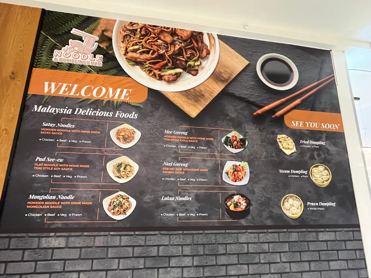 Menu, N&D Noodle and Dumpling Bar