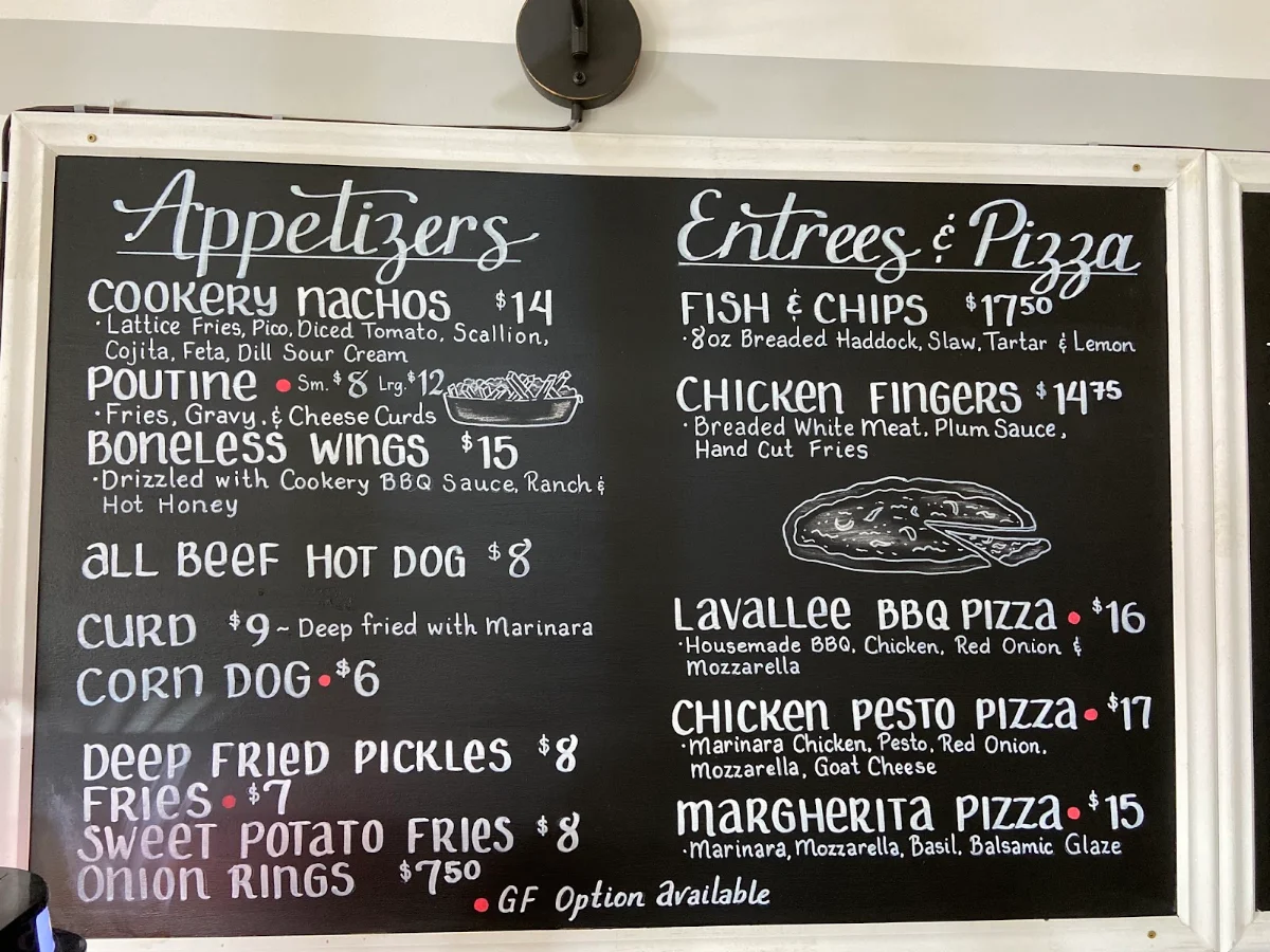 Menu, Lavallee’s Cookery