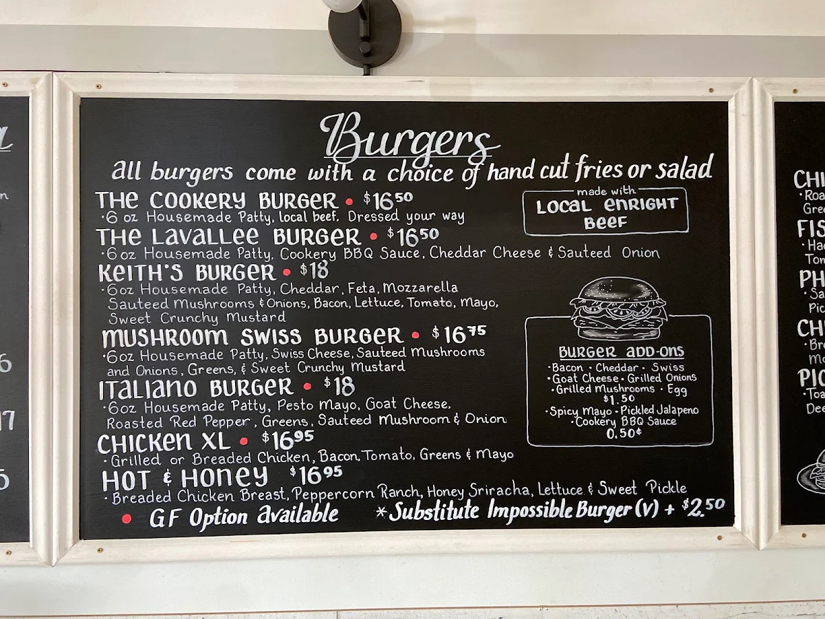 Menu, Lavallee’s Cookery