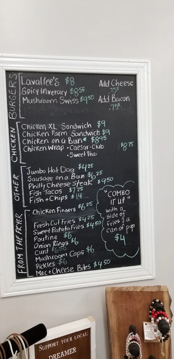 Menu, Lavallee’s Cookery