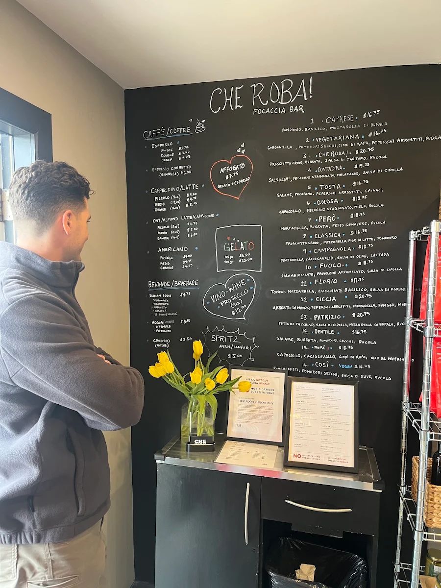 Menu, Che Roba! Focaccia Bar