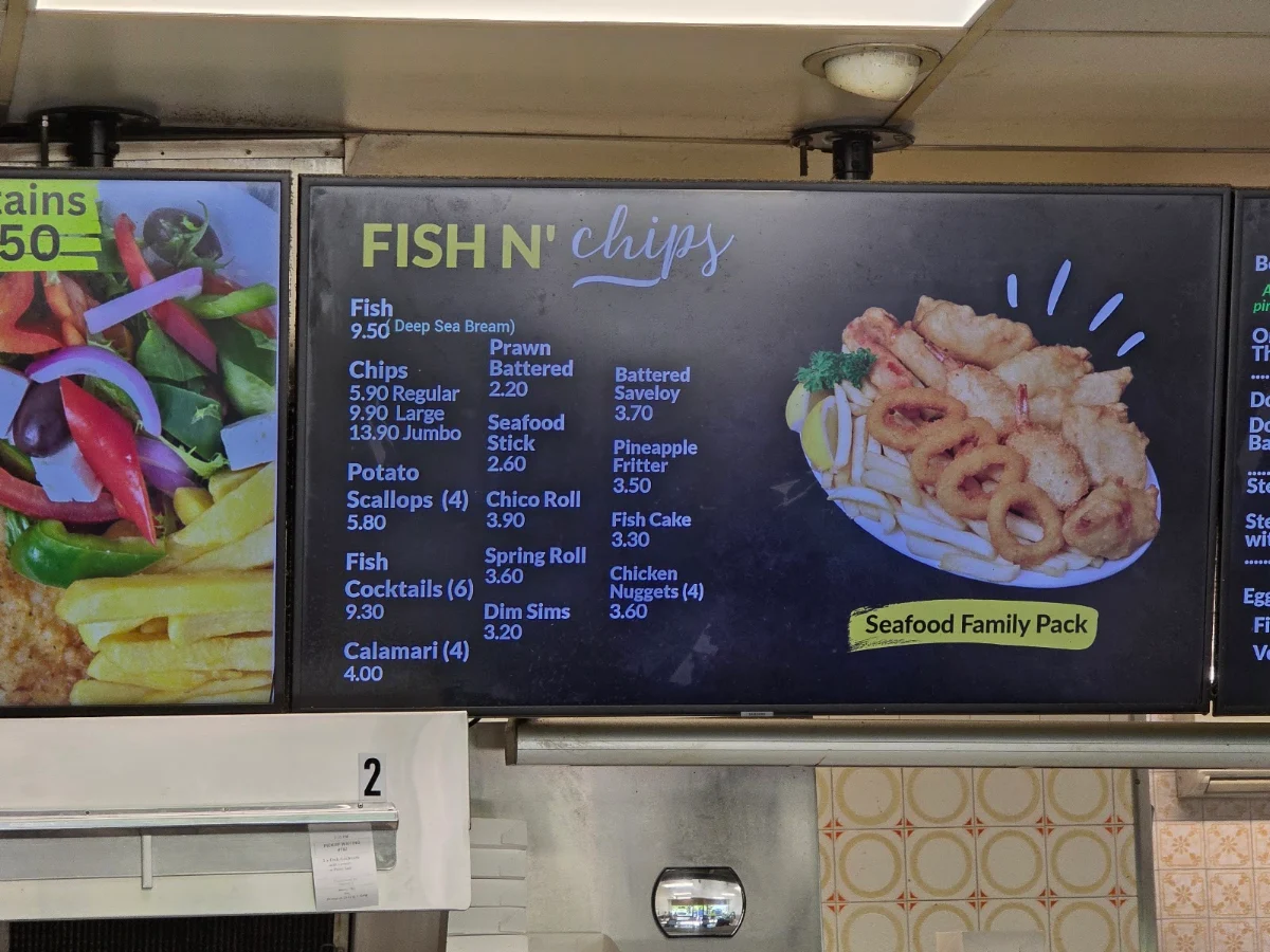 Menu, Blackheath Fish and Chip Shop