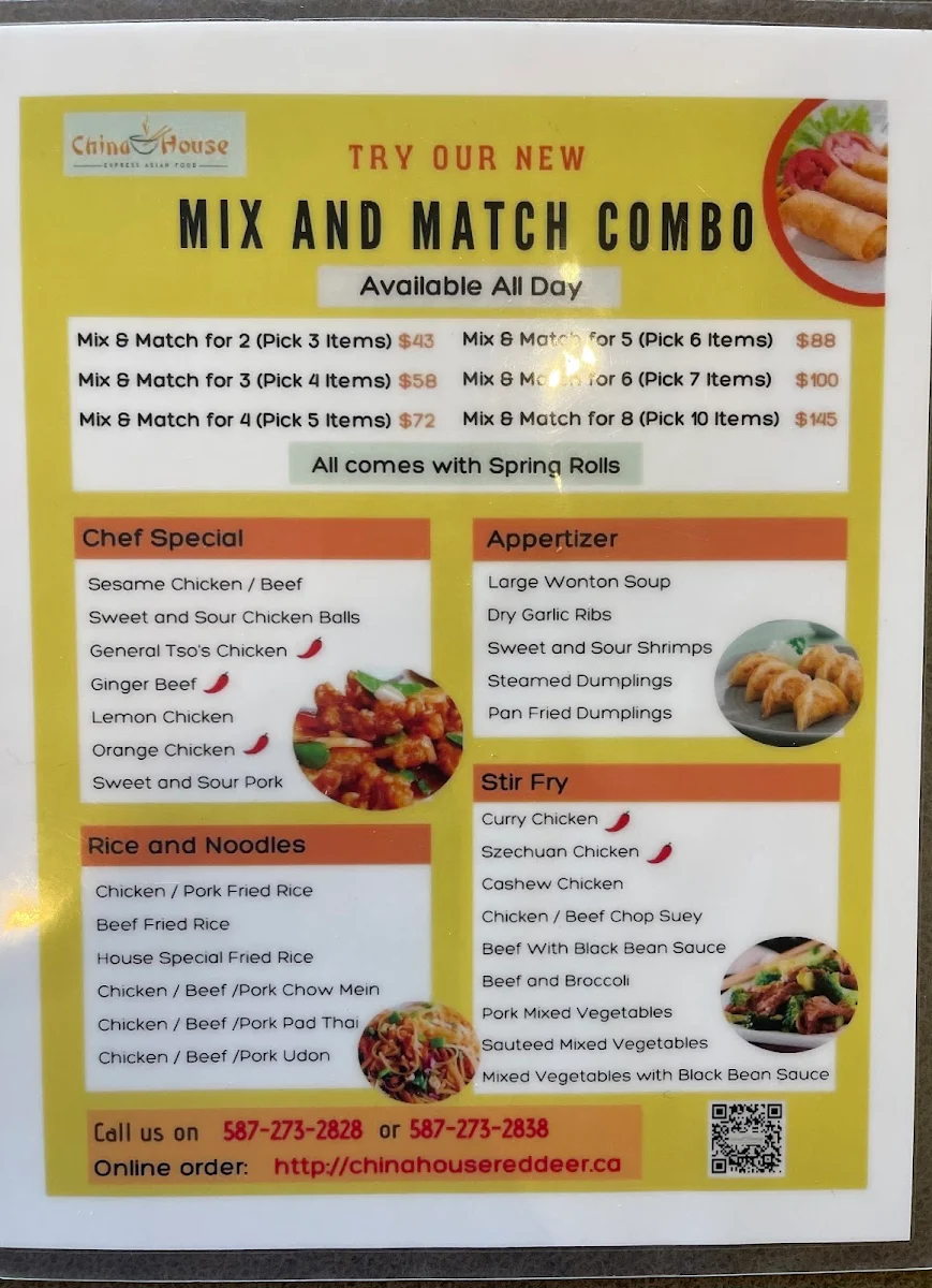Menu, China House