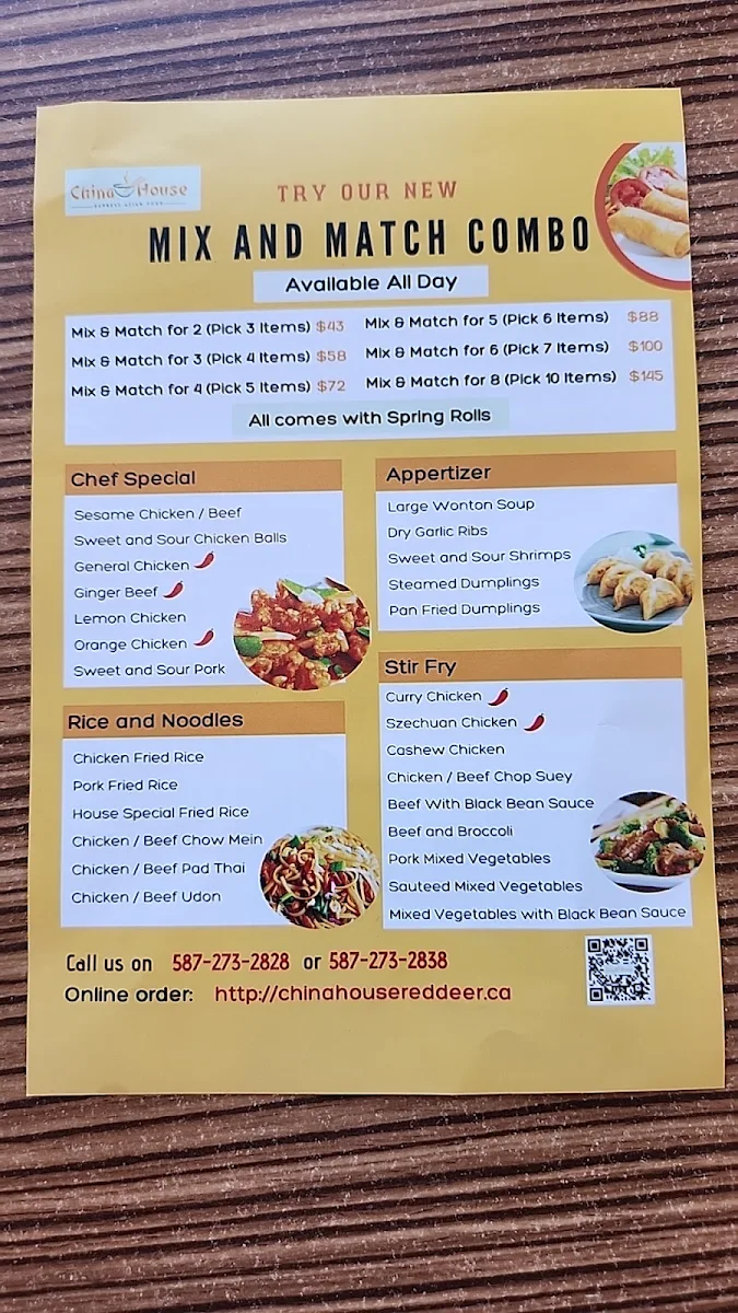 Menu, China House