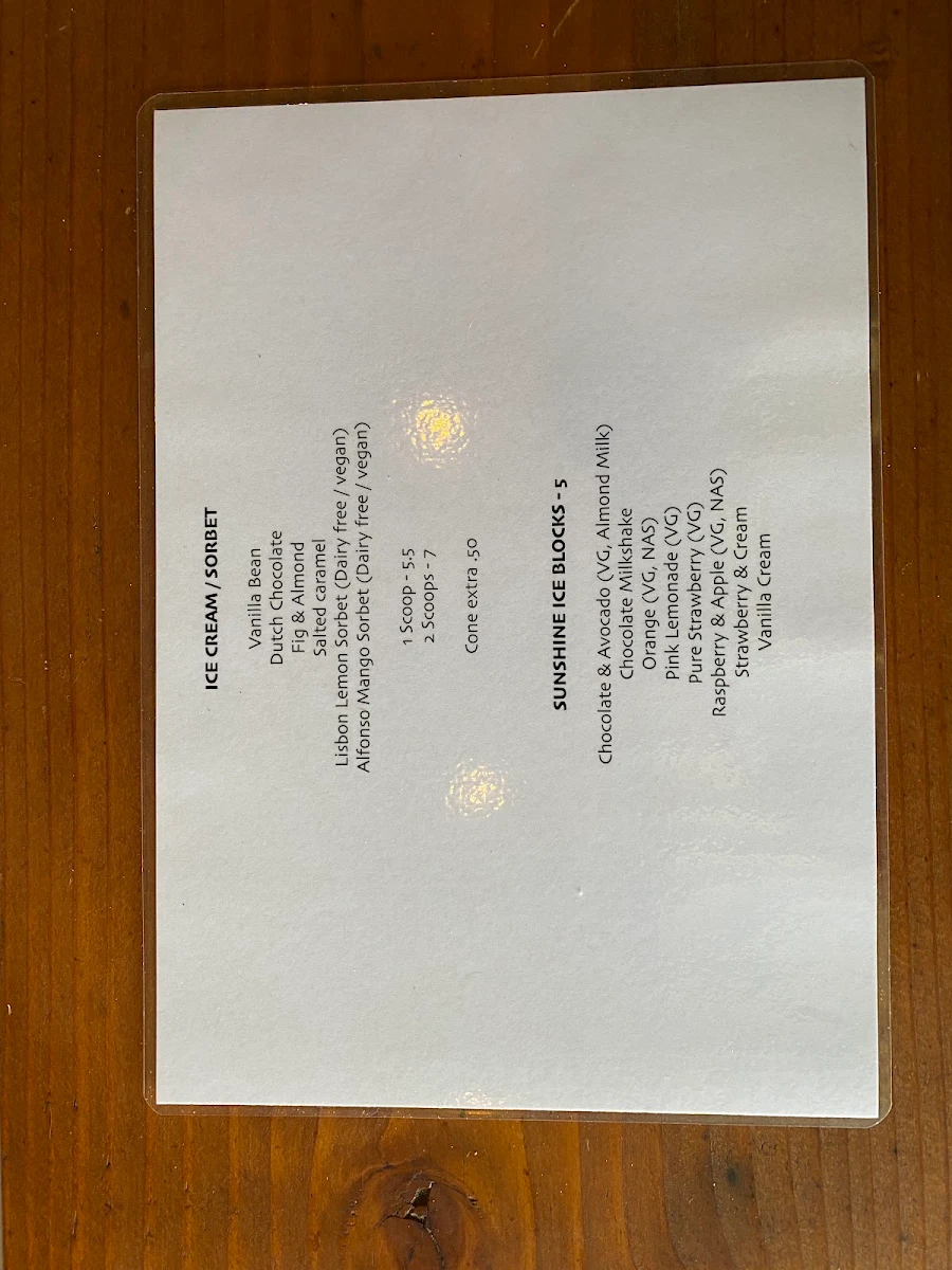 Menu, Pearl