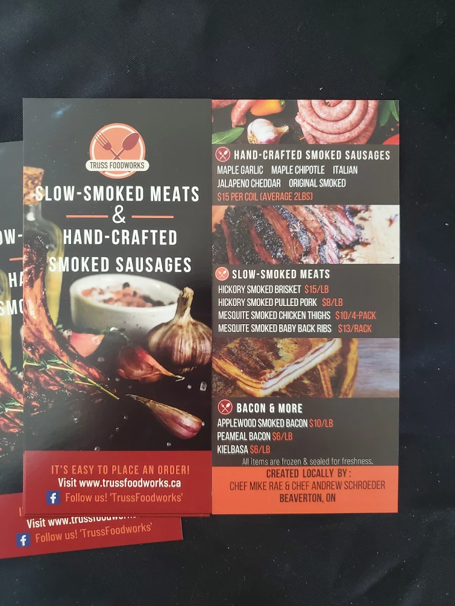 Menu, Boshkung Smokehouse