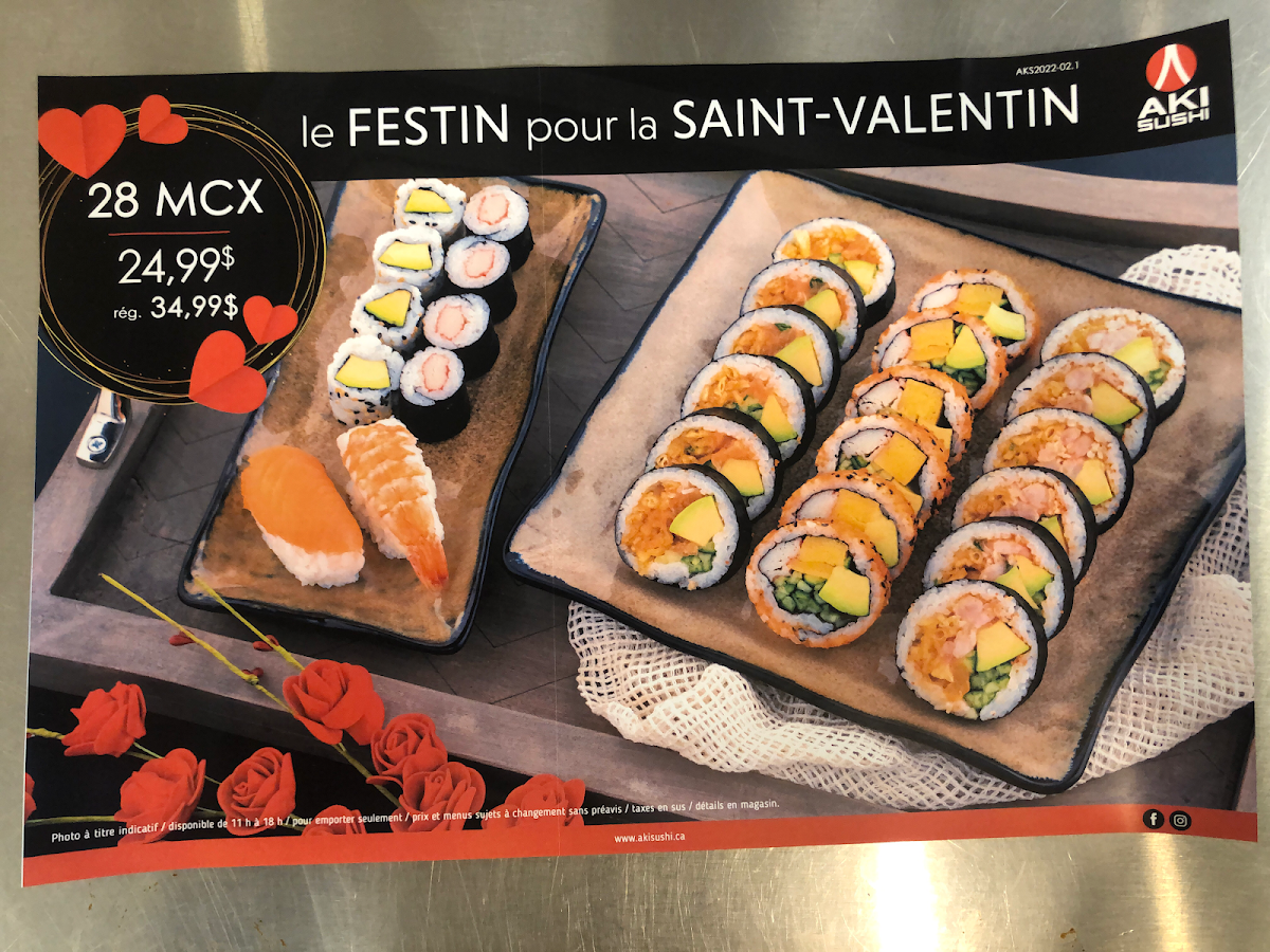 Menu, Aki Sushi