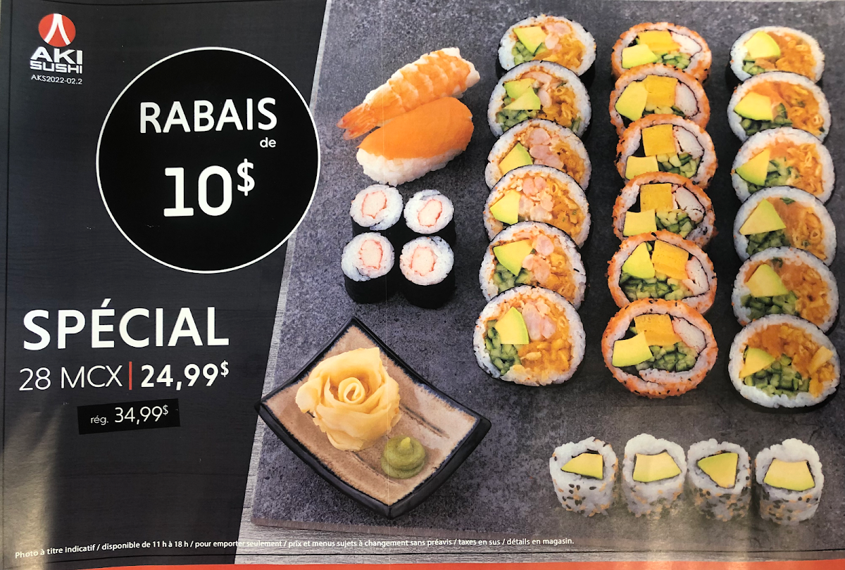 Menu, Aki Sushi