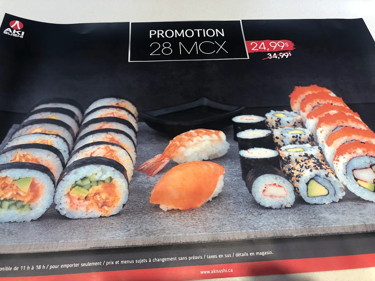 Menu, Aki Sushi