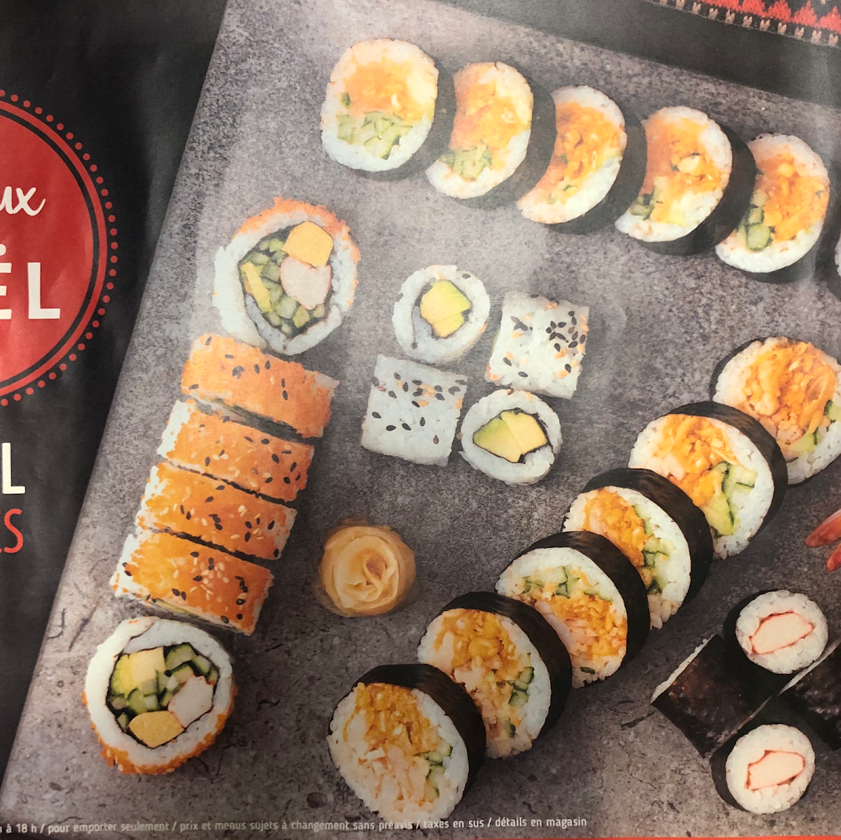 Menu, Aki Sushi