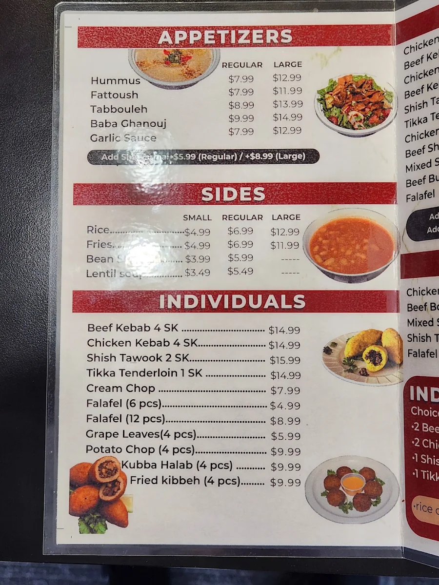 Menu, Bayt Ahalna Restaurant - مطعم بيت أهلنا