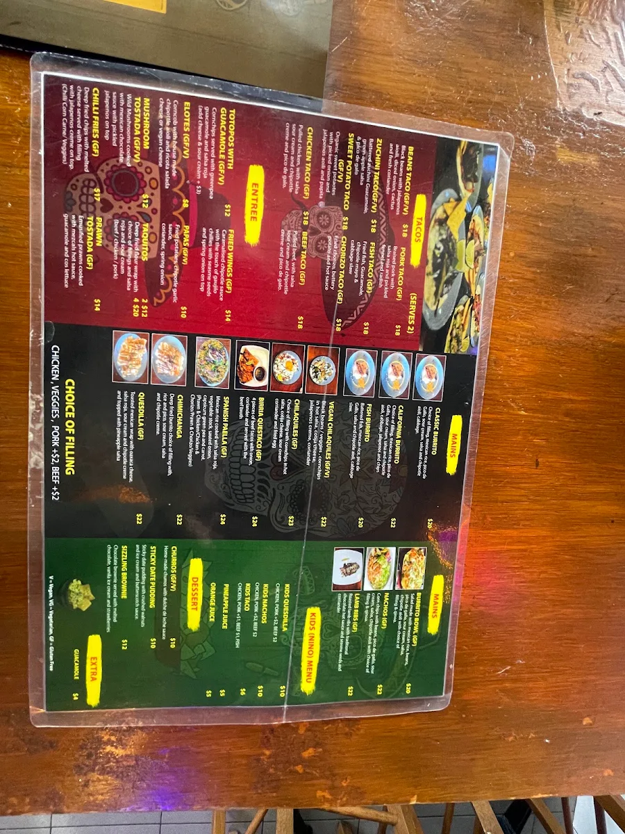 Menu, Mezcals Tequila Bar & Restaurant
