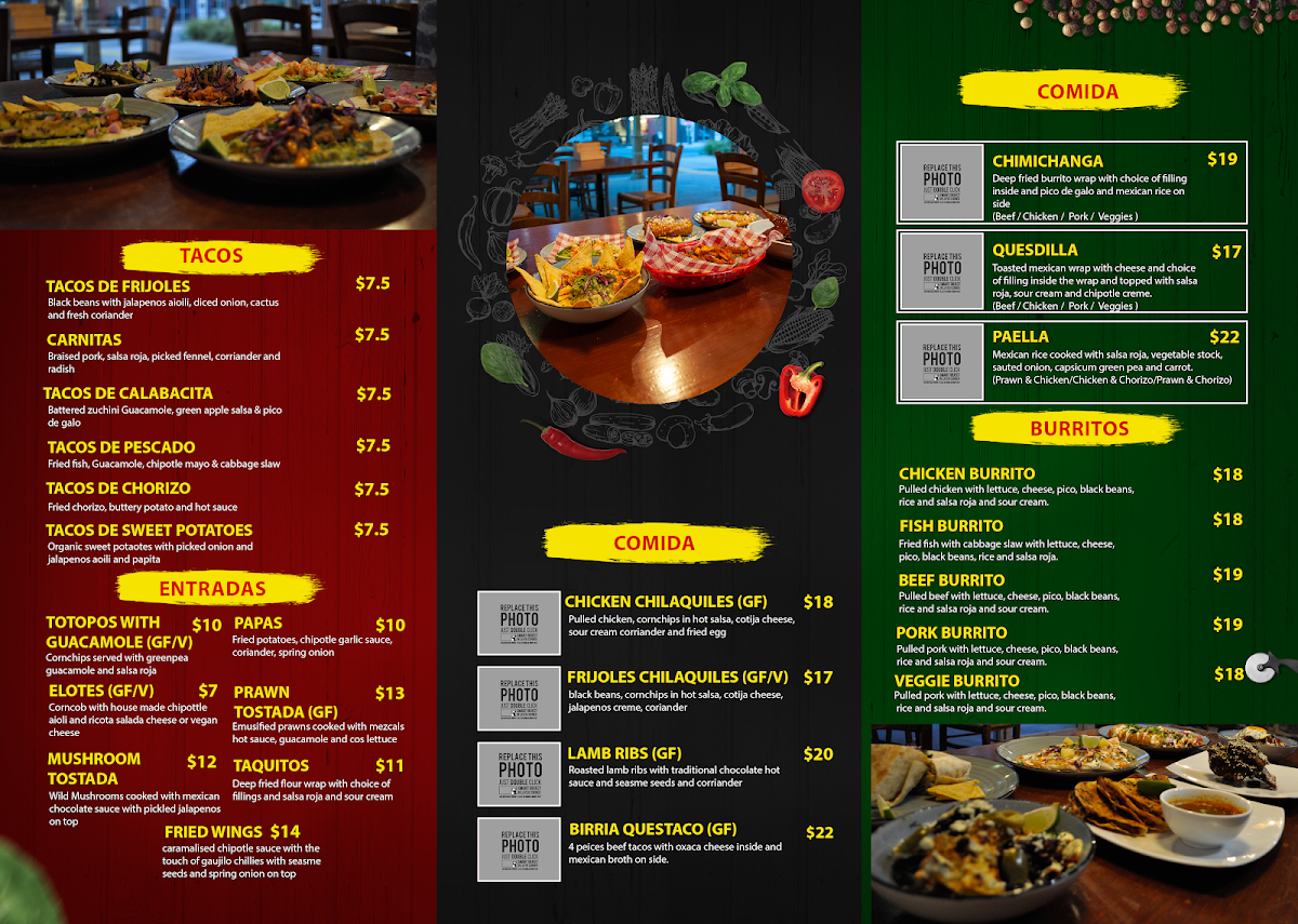 Menu, Mezcals Tequila Bar & Restaurant
