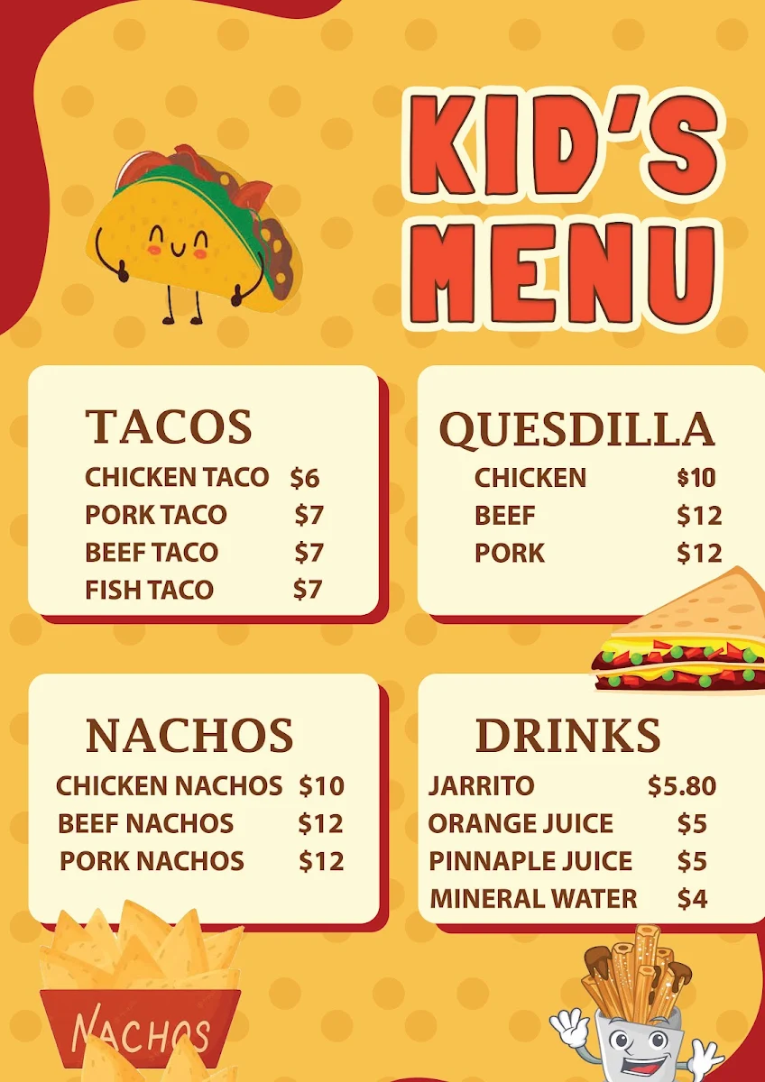 Menu, Mezcals Tequila Bar & Restaurant