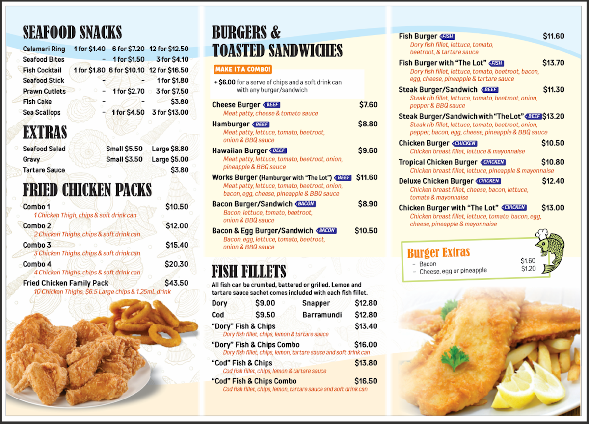 Menu, Fish Magic