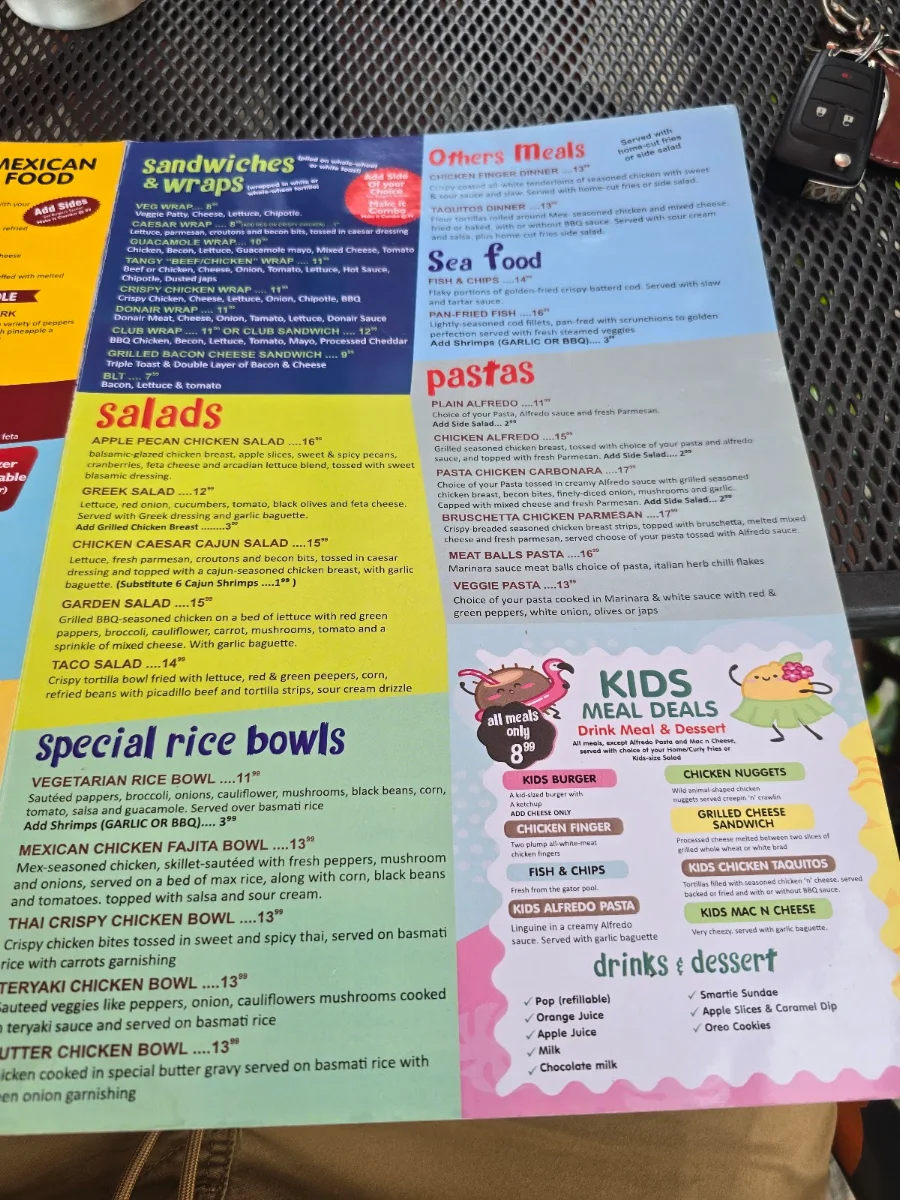 Menu, Ranvee’s Eatery (Sudbury)