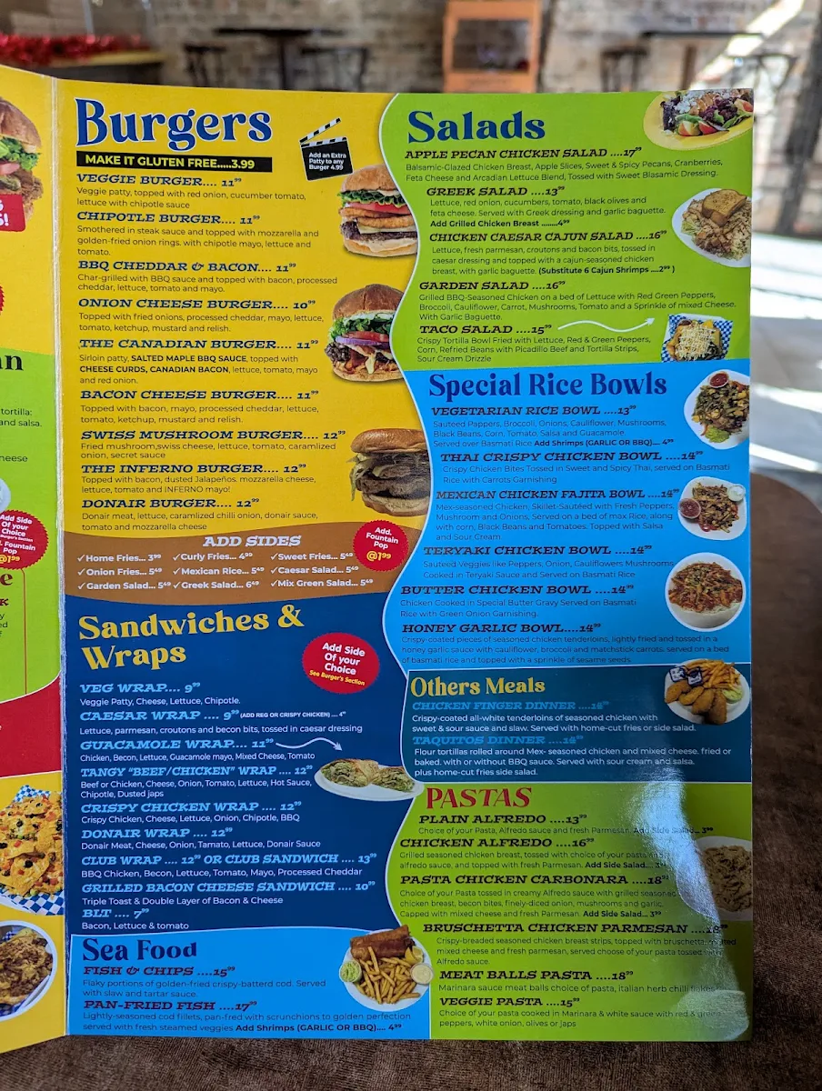 Menu, Ranvee’s Eatery (Sudbury)