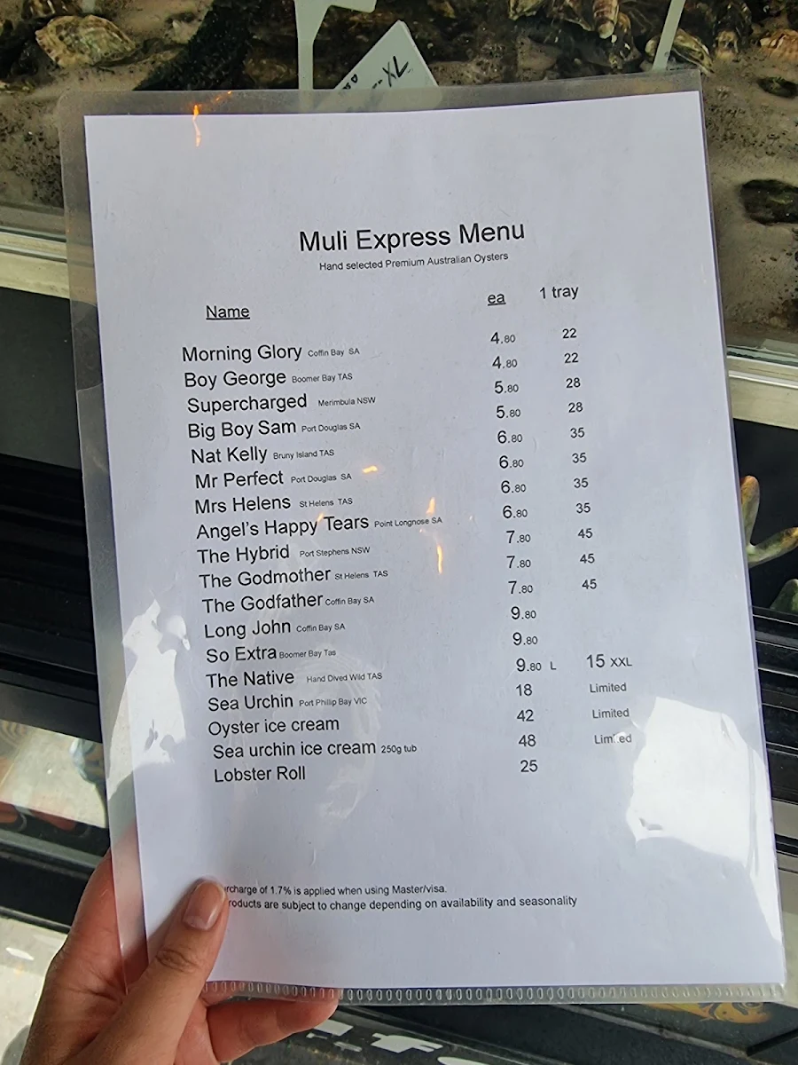 Menu, Muli Express