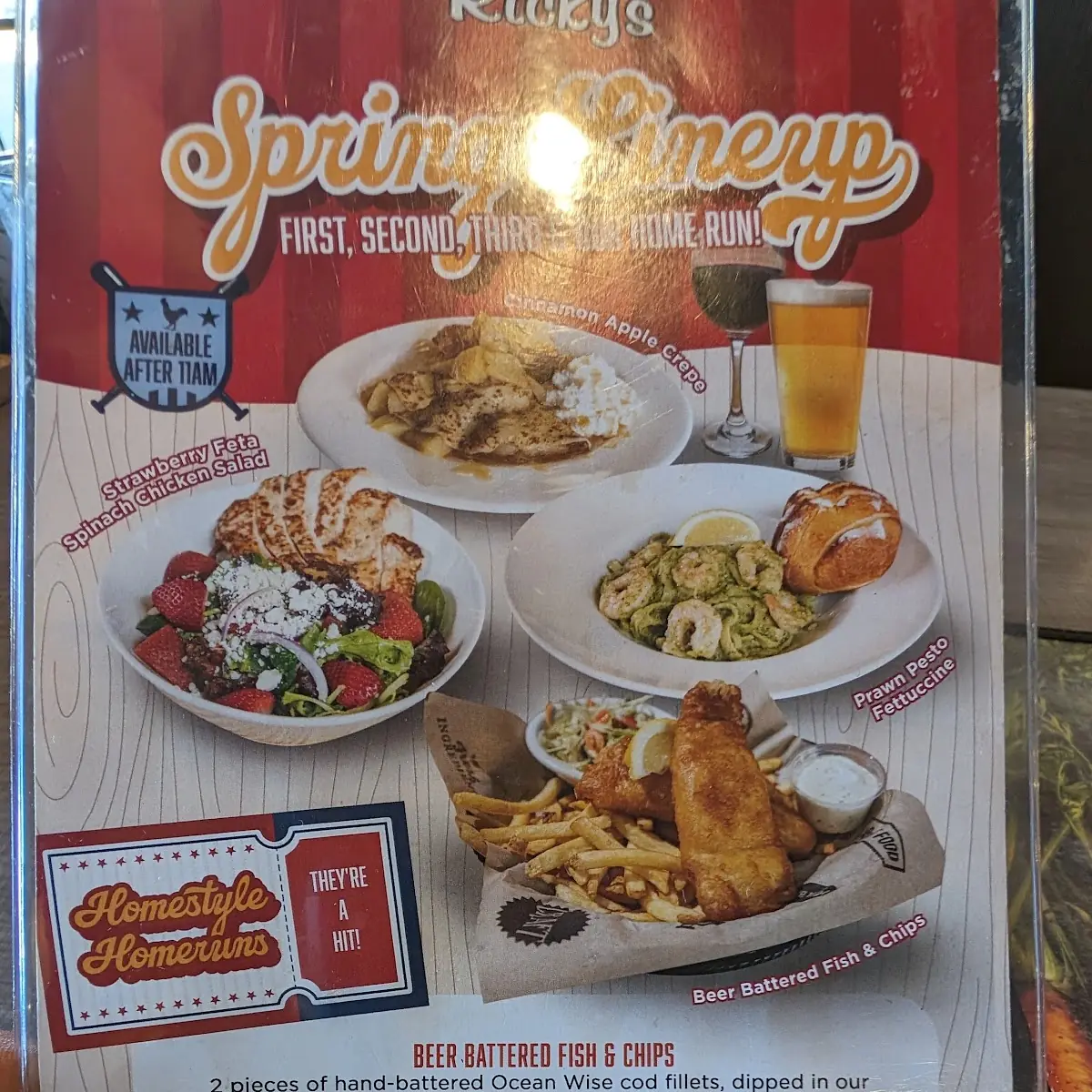 Menu, Ricky's Country Restaurant - Abbotsford