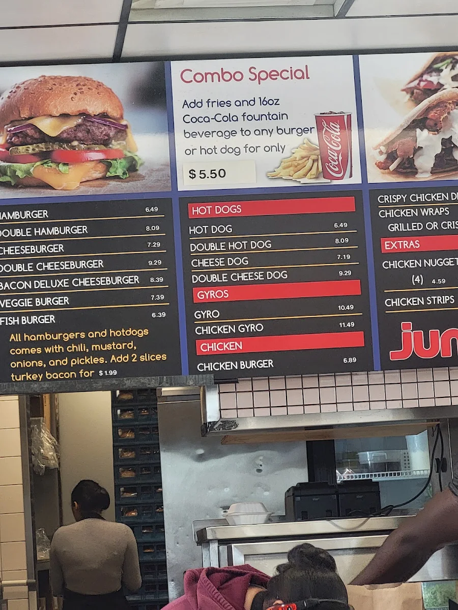 Menu, Junior's Restaurant