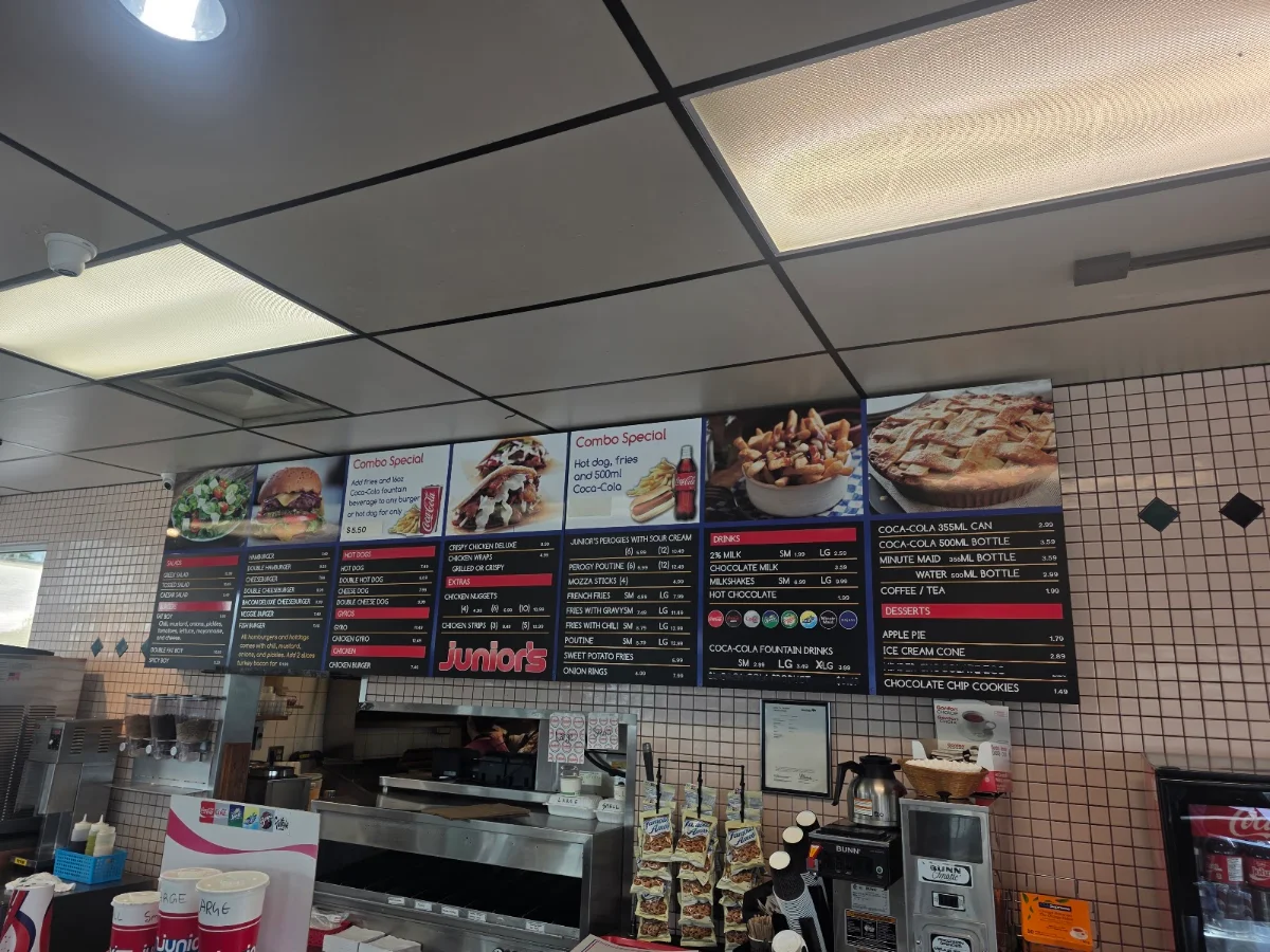 Menu, Junior's Restaurant