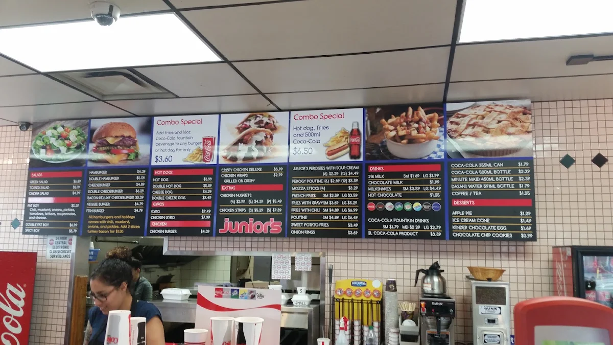 Menu, Junior's Restaurant
