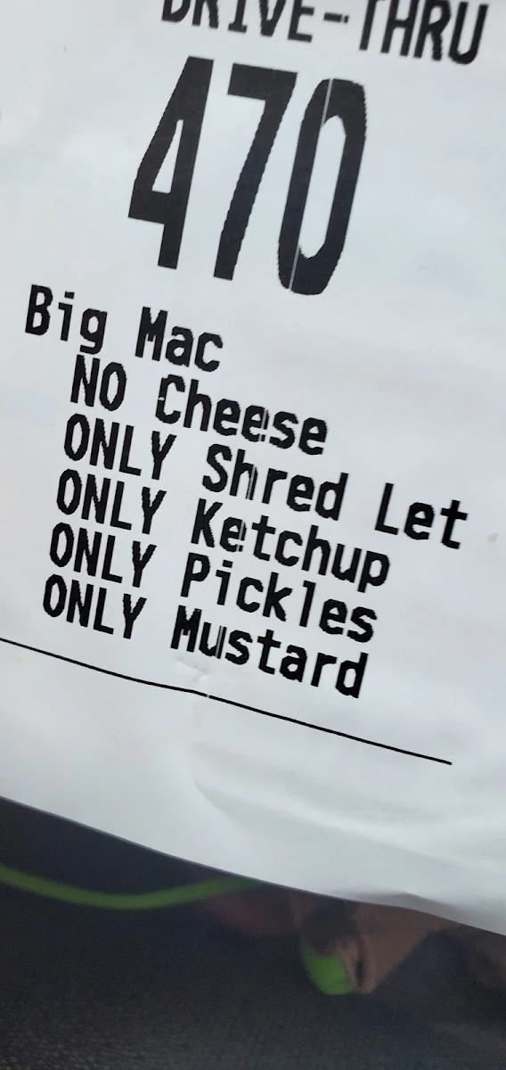 Menu, McDonald's
