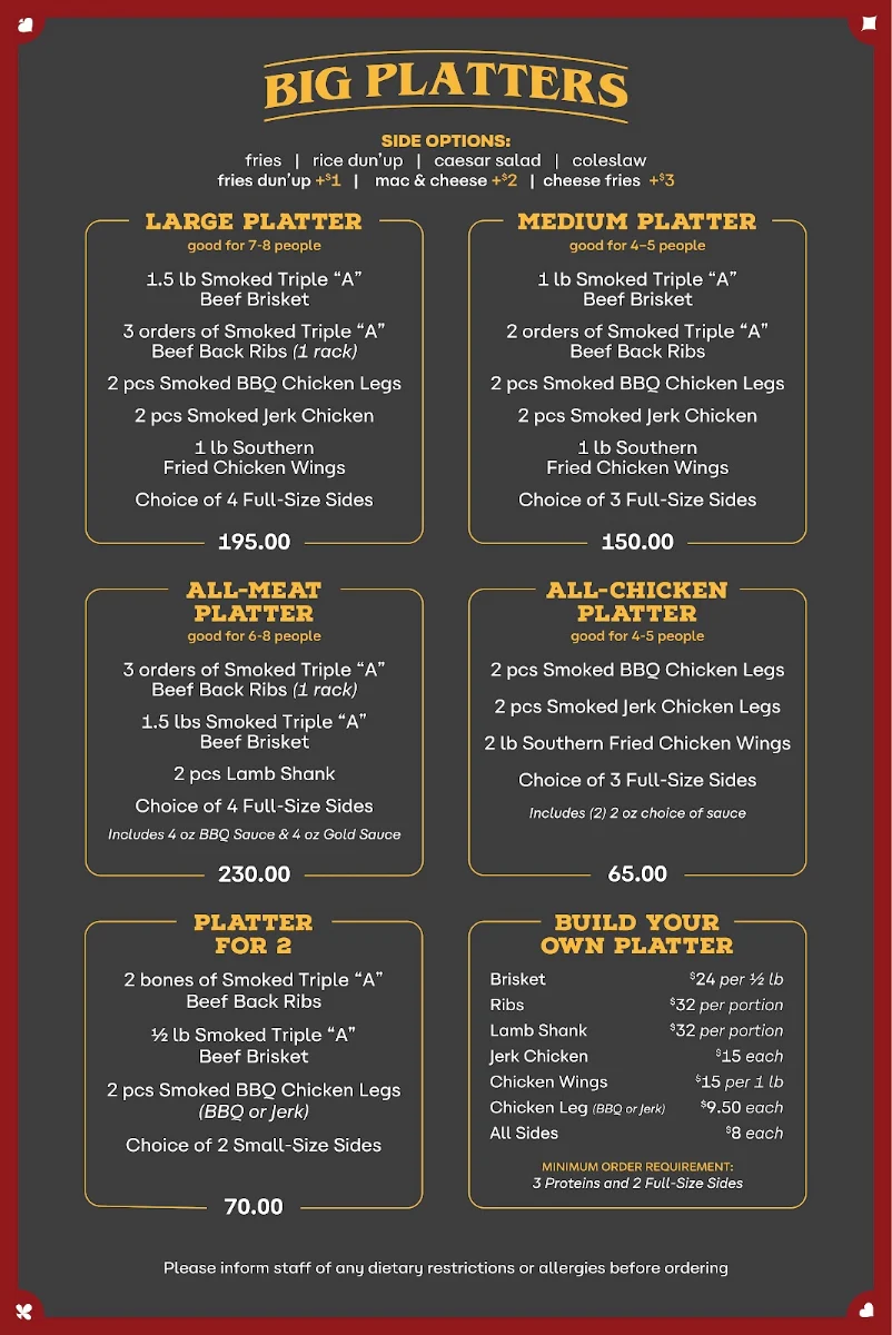 Menu, Chainsmoker Urban Halal BBQ - Windsor