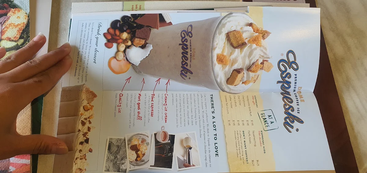 Menu, Dôme Café - Canning Vale