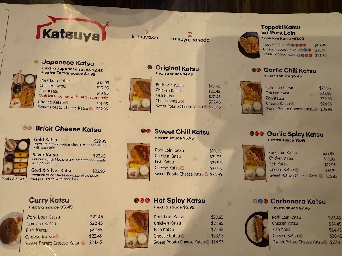 Menu, Katsuya Montréal